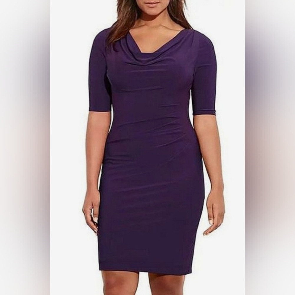 Ralph Lauren Deep Purple Midi Dress NWT